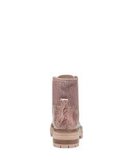 Louise Et Cie Sheena Soft Rose Nude Leather Lace-Up Classic Combat Lug Boots