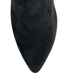 Charles David Panic Black Suede Knee High Heel Stiletto Pointed Toe Dress Boots