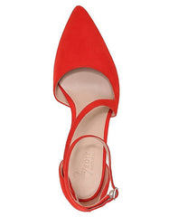 Naturalizer Abilyn Retro Poppy Suede Ankle Strap Pointed Toe Stiletto Heel Pumps