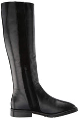 LFL by Lust For Life Mindset Black Leather Leather Flat Knee High Riding Boots