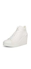 Steve Madden Brix White Rounded Closed Toe Lace Up Embellished Detail Sneakers