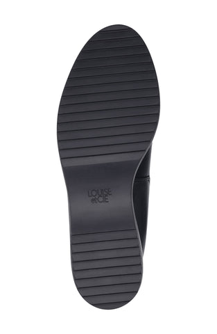 Louise Et Cie Zareb Black Leather Wedge Ankle Pull-on Chelsea Platform Bootie