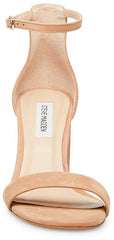 Steve Madden Gracelynn Camel Nubuck Rounded Open Toe Ankle Strap Platform Sandal