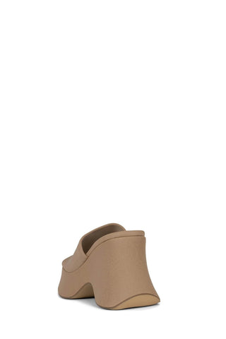 Jeffrey Campbell 6Teen-2 Beige Mesh Slip On Open Toe Chunky Wedge Heeled Sandals
