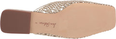 Sam Edelman Leona Gold Slip On Squared Toe Ornate Woven Detailed Flat Mules