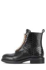 Jeffrey Campbell DAMON-Z Black Snake Gold Chain Combat Ankle Boots Dress Bootie