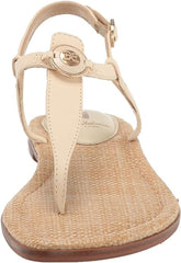 Sam Edelman Gigi Modern Ivory Signet Ankle Strap Open Toe Thong Flats Sandals