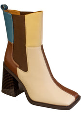 Circus by Sam Edelman Lauren Deja Blue Snip-Toe Block Heel Patch Chelsea Booties
