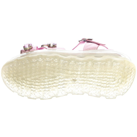 Jeffrey Campbell Diaries Strap Platform Sandal Pink Rhinestone Clear Platform