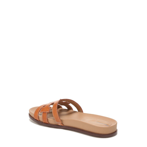 Sam Edelman Nettie Saddle Leather Slip On Open Toe Flats Slides Sandals