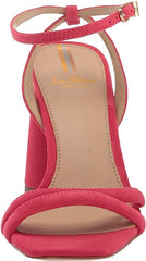 Sam Edelman Kia Ultra Fuchsia Squared Toe Ankle Strap Block Heeled Wide Sandals