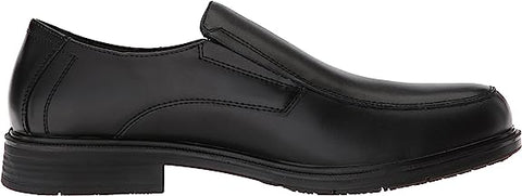 Dr Scholl's Jeff Black Leather Slip On Stacked Heel Rounded Toe Causal Loafers