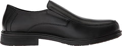 Dr Scholl's Jeff Black Leather Slip On Stacked Heel Rounded Toe Causal Loafers