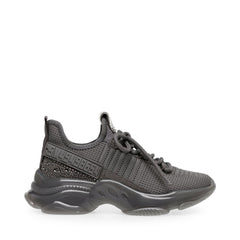 Steve Madden Maxima Charcoal Grey Lace Up Sneakers Boyfriend Chunky Platform