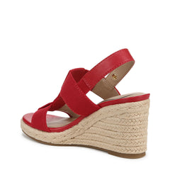 LifeStride Tallulah Red Fashion Slingback Open Toe Casual Espadrille Wedge Sandals