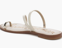 Sam Edelman Harlyn Jute/Ivory Strappy Toe Ring Slip On Flat Slides Sandals
