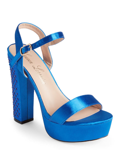 Lauren Lorraine Carly Platform Sandal Satin Prom High Bridal Open Wedding Pump