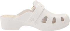 Dr. Scholl's Original 365 White Slip On Platform Wedge Buckle Comfortable Clogs