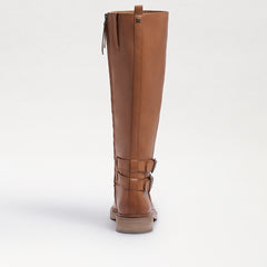 Sam Edelman Freda Cashew Leather Zipper Block Heel Round Toe Knee High Boots