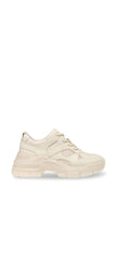 Steve Madden Bolt Beige Fashion Lace Up Rounded Closed Toe Platform Sneakers