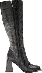 Circus By Sam Edelman Nat Black Round Toe Inner Ankle Zipper Over-the-Knee Boots
