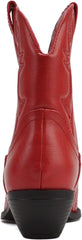 Soda Rigging Red Pu Pull On Pointed Close Toe Cowgirl Western Ankle Boots Wide