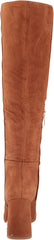 Sam Edelman Clarem Luggage Suede Block Heel Almond Toe Knee High Fashion Boots