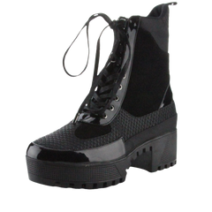 Cape Robbin Commander Black Combat Platform Boots Chunky Block Heels