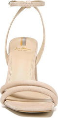 Sam Edelman Kia Cappuccino Squared Open Toe Ankle Strap Block Heeled Sandals