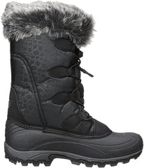 Kamik Momentum Teal Blue Pull On Rounded Toe Waterproof Fur Trim Ankle Snow Boot