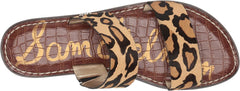 Sam Edelman Gala New Nude Leopard Slide Open Toe Two Piece Flat Slip On Sandals