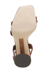Sam Edelman Kia Copper Squared Open Toe Ankle Strap Block Heeled Sandals