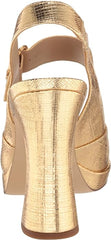Sam Edelman Jildie Amber Gold Mary Jane Platform Slingback Dress Pumps Sandals