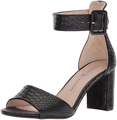 Chinese Laundry Women's Rumor Heeled Sandal Black Snake Two Peice Pump