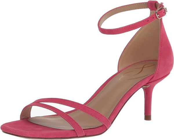 Sam Edelman Peonie Ultra Fuchsia Ankle Strap Open Toe Strappy Kitten Heel Sandal