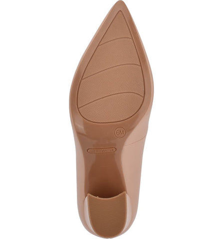 Nine West Cecilee Light Natural Slip On Pointed Closed Toe Retro Inspired Pumps