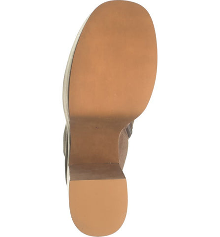 Jeffrey Campbell Mexique-3 Taupe Suede Platform Block Heel Ankle Retro Bootie
