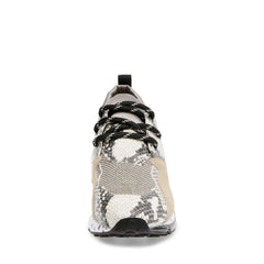 Steve Madden Cliff Chunky Sole Lace Up Platform Fashion Sneakers Natural Snake