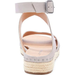 Lucky Brand Gladas Chinchilla Grey Espadrille Wedge Open Toe Platform Sandals