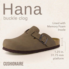 CUSHIONAIRE Hana Womens Clogs Comfortable Vegan Suede Clogs for Women