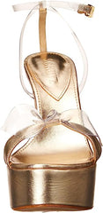 Schutz Elyda Platform Platina Transparent Ankle Strap Open Toe High Heel Sandals