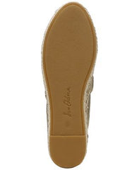 Sam Edelman Karlita Gold Slip On Rounded Cap Toe Leather Espadrilles Flats