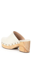 Steve Madden Brooklyn-1 Bone Leather Fashion Embellished Platform Rhinestones Clogs