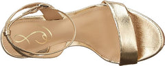 Sam Edelman Jade Gold Rounded Open Toe Stiletto Heeled Ankle Strap Dress Sandals