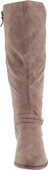 Dr. Scholl's Liberate Taupe Beige Almond Toe Stacked Block Heel Knee High Boots