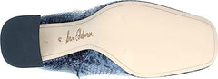 Sam Edelman Codie Marina Blue Snake Side Zipper Squared Toe Wide Fashion Boots