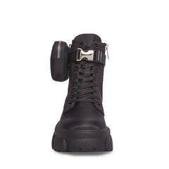 Steve Madden Thora-P Pouch Extra-Chunky Platform Ankle Combat Boots Black