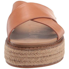 Sam Edelman Korina Natrual Sand Crossover Strap Espadrille Platform Sandals
