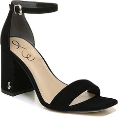Sam Edelman Daniella Black Suede Ankle Strap Block Heeled Open Toe Sandals
