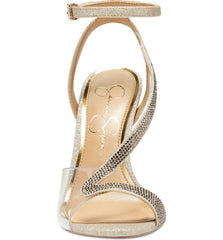 Jessica Simpson Whitley High Heel Pointed Open Toe Lucite Pumps Champagne Clear